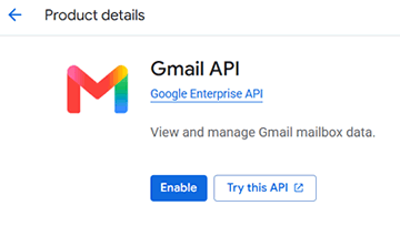 Enable Gmail API